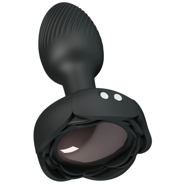 Olman - Light-Up Rechargeable Butt Plug (Black)-BI-040184