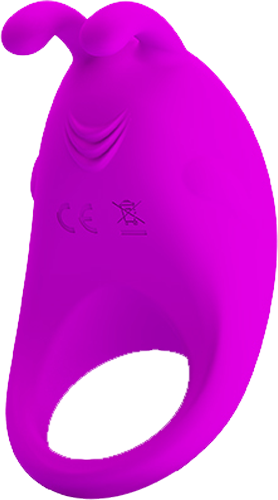 Rechargeable  Rabbit Vibrator Cockring (Purple)-BI-210152-1