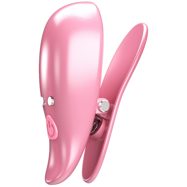 Leaf - Vibrating Nipple Clamps (Pink)-BI-300036