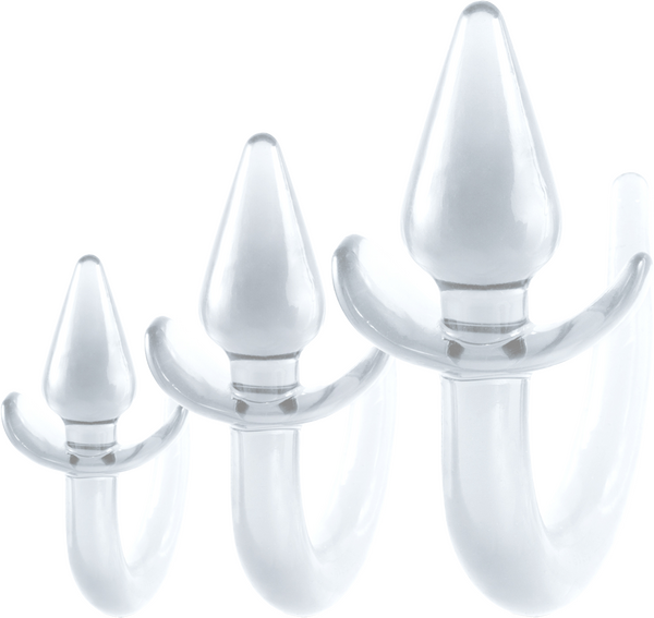 3 In 1 Anal Plug Kit with Tail (Clear)