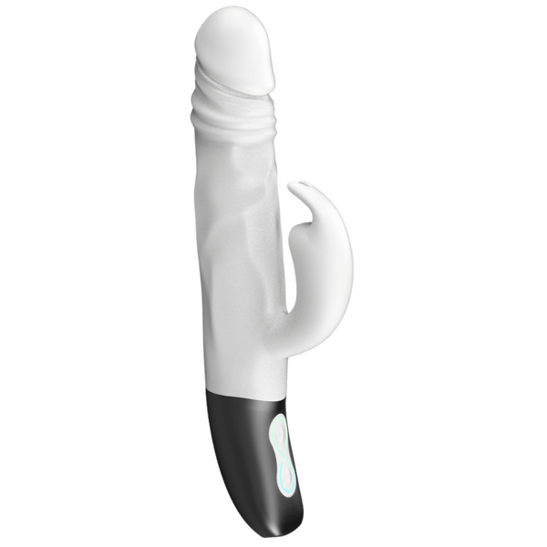 Rotating Rabbit Rechargeable Silicone Vibrator (White)