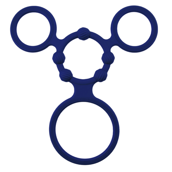 Triple Ring With Ball Stretcher (Blue)