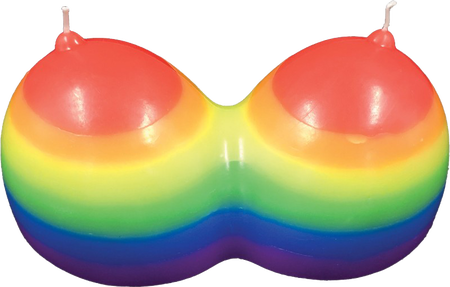 Rainbow Jumbow Boobie Candle