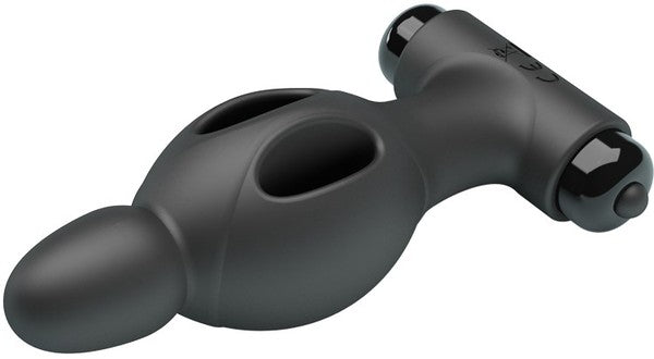 Silicone Vibrating Anal Plug (Black)