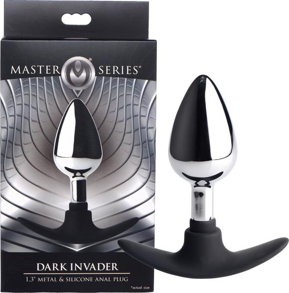 Dark Invader Metal And Silicone Anal Plug - Medium