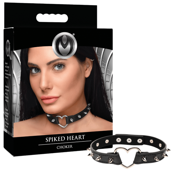 Spiked Heart Choker (Black)