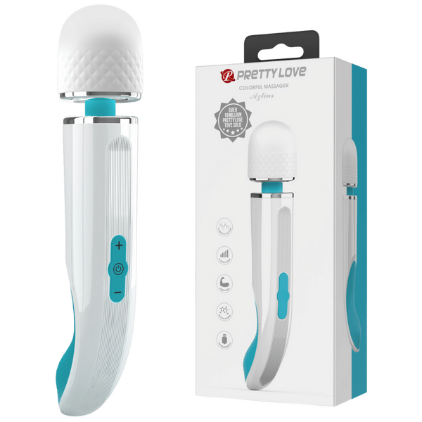 Charming Massage Wand 9.4" (Blue/White)-BI-014848-3
