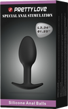 Silicone Anal Balls 3.34" (Black)-BI-040033
