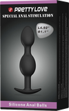 Silicone Anal Balls 4.92" (Black)-BI-040035