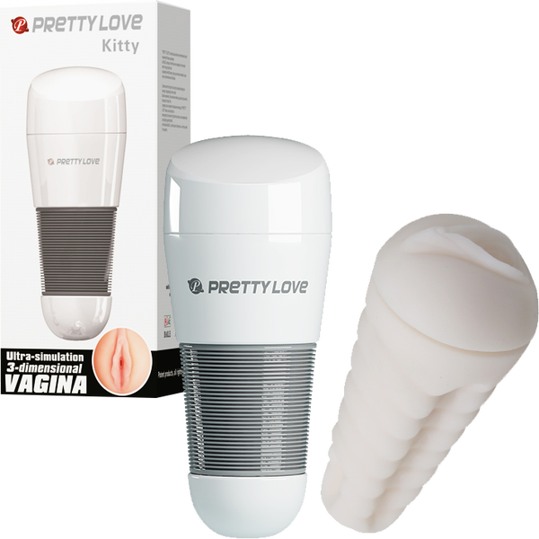 Kitty Vagina Masturbator (White)-BM-00900T49NN