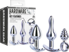 3 in 1 Metal Butt Plug Kit Set (Chrome)