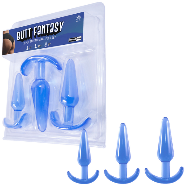 Butt Fantasy - Triple Tapered Anal Plug Set (Blue)