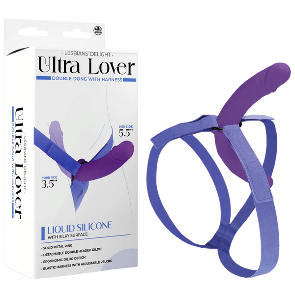 Ultra Lover - Double Dong Penetrix with Harness (Purple)-FNQ003A000-022