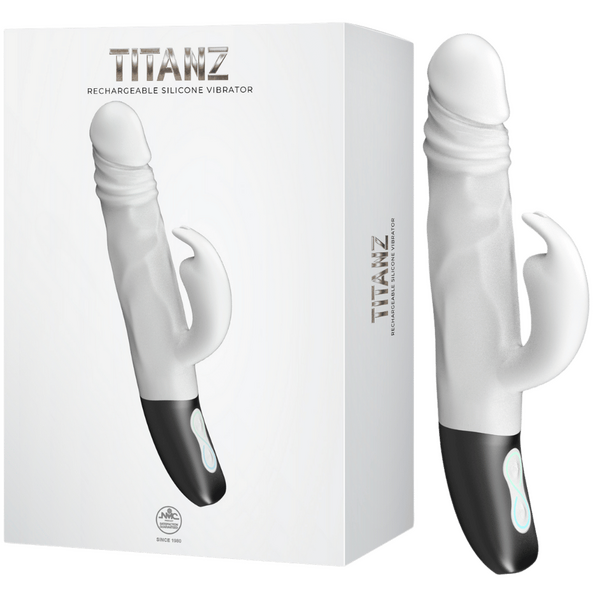 Rotating Rabbit Rechargeable Silicone Vibrator (White)