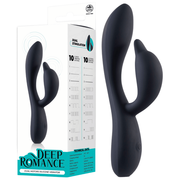 Dual Motor Silicone Vibrator (Black)