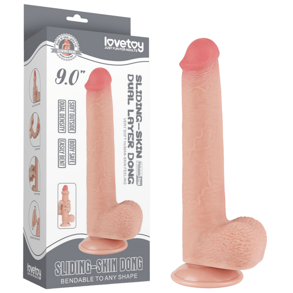 9'' Sliding Skin Dual Layer Dong (Flesh)-LV317210