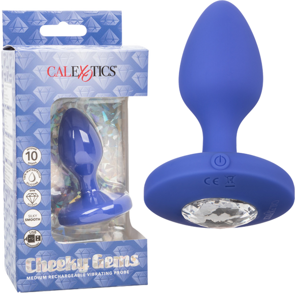 Cheeky Gems Medium Rechargeable Vibrating Probe (Purple)