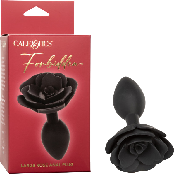 Large Rose Anal Plug (Black)