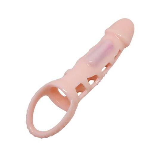 Penis Enhancement Enhancer Sleeve Extension Vibrating Men Delay Sex Toy
