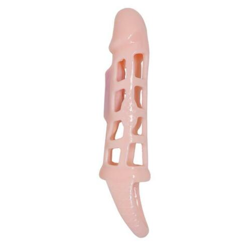 Penis Enhancement Enhancer Sleeve Extension Vibrating Men Delay Sex Toy