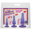 Crystal Jellies Anal Initiation Kit - Purple Butt Plugs - Set of 3 Sizes - Early2bed