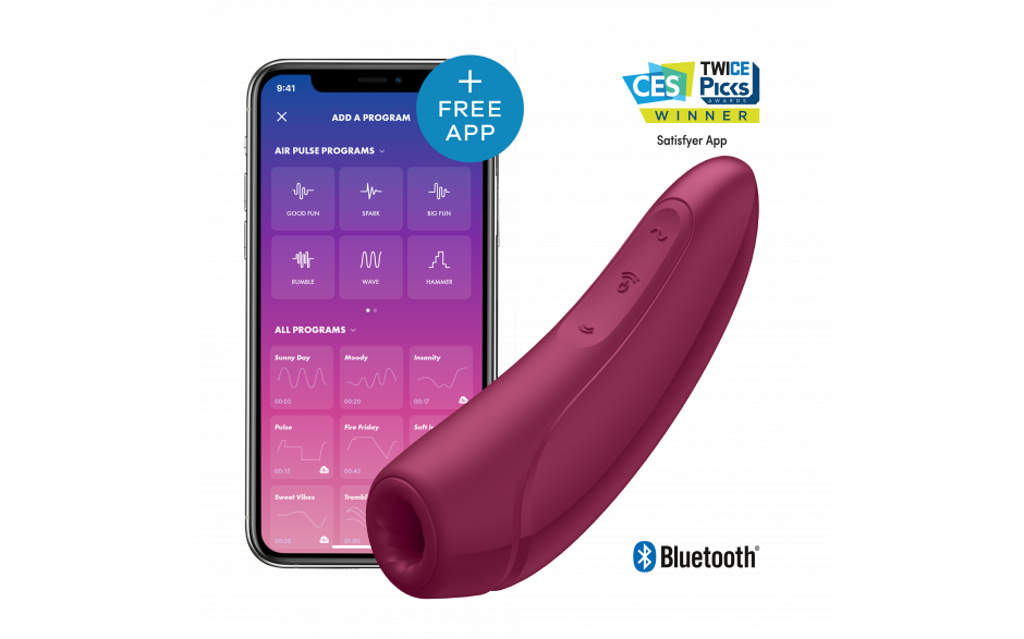 Satisfyer Curvy 1+ - App Contolled Touch-Free USB-Rechargeable Clitoral Stimulator with Vibration - Early2bed