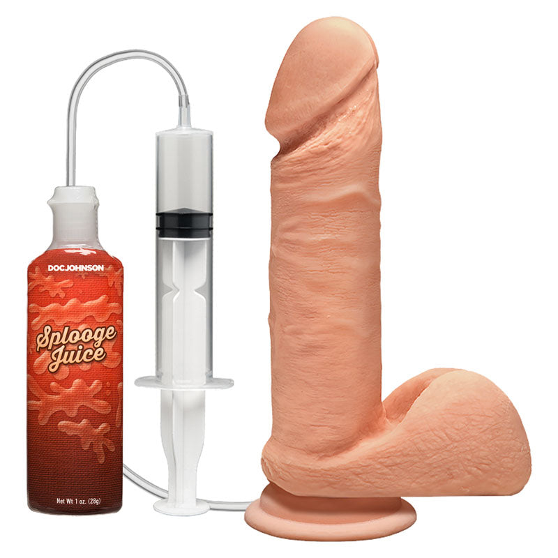 The D Perfect D Squirting 7'' with Balls - Flesh 17.8 cm Squirting Dong