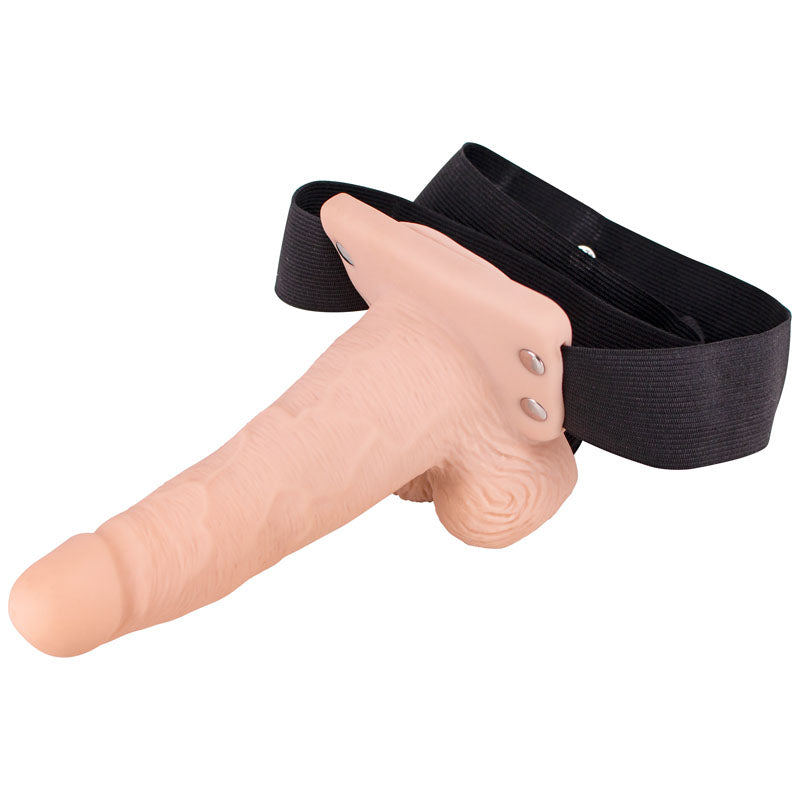 6'' Vibration Hollow Strap-On - Flesh USB Rechargeale Hollow Strap-On