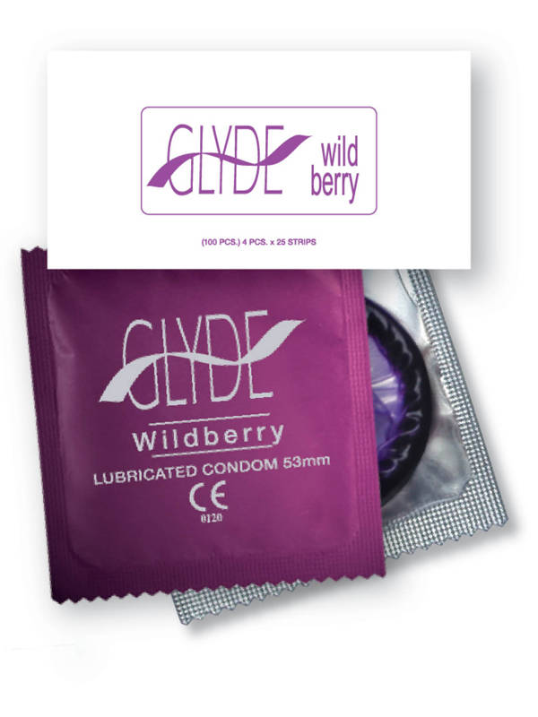 GLYDE FLAVOURED WILDBERRY BULK VEGAN CONDOMS 100 Condoms - Early2bed