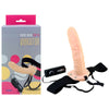 Realistic Hollow Strap-On Vibrator - Flesh 20.3 cm (8'') Hollow Vibrating Strap-On