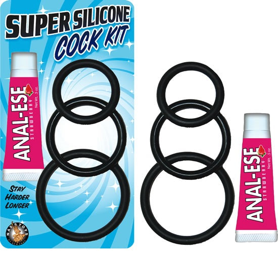 Super Cock Kit Silicone Cockrings And Anal Ese Ease Eaze Ez - Early2bed