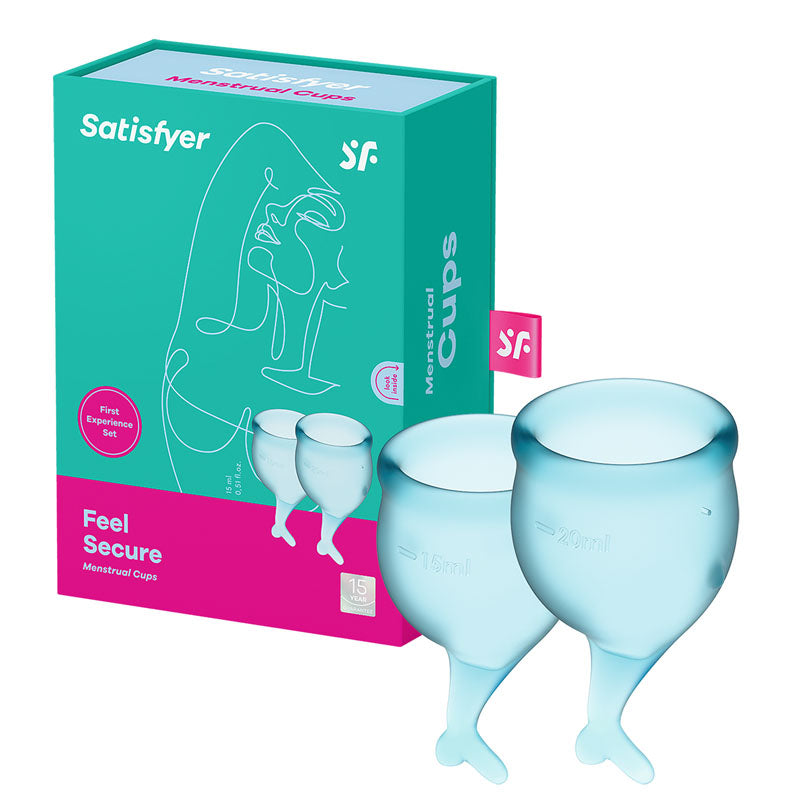 Satisfyer Feel Secure - Light Blue Silicone Menstrual Cups - Set of 2