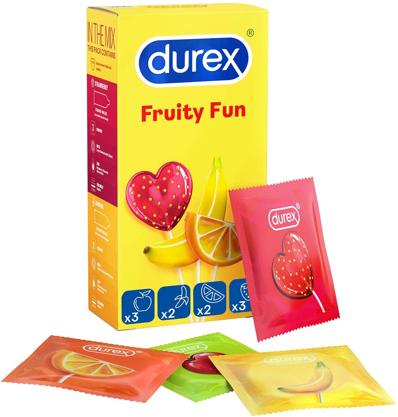 Official Durex Partner- Durex Fruity Fun Flavoured Condoms 10 Pack x 6