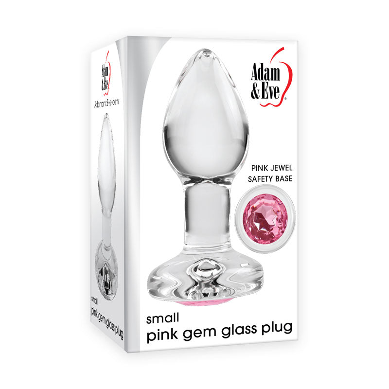Adam & Eve PINK GEM GLASS PLUG SMALL-(ae-wf-1133-2)