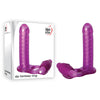 Load image into Gallery viewer, Adam &amp; Eve DP Fantasy Ring - Purple Vibrating Cock Ring with Double Penetrator Dong
