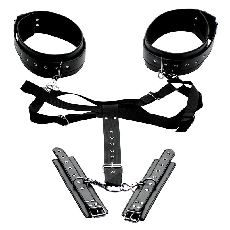 Master Series Acquire Thigh Harness & Wrist Cuffs - Black Restraints