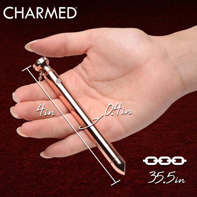 Charmed 7X Vibrating Necklace-(ag894-rose)