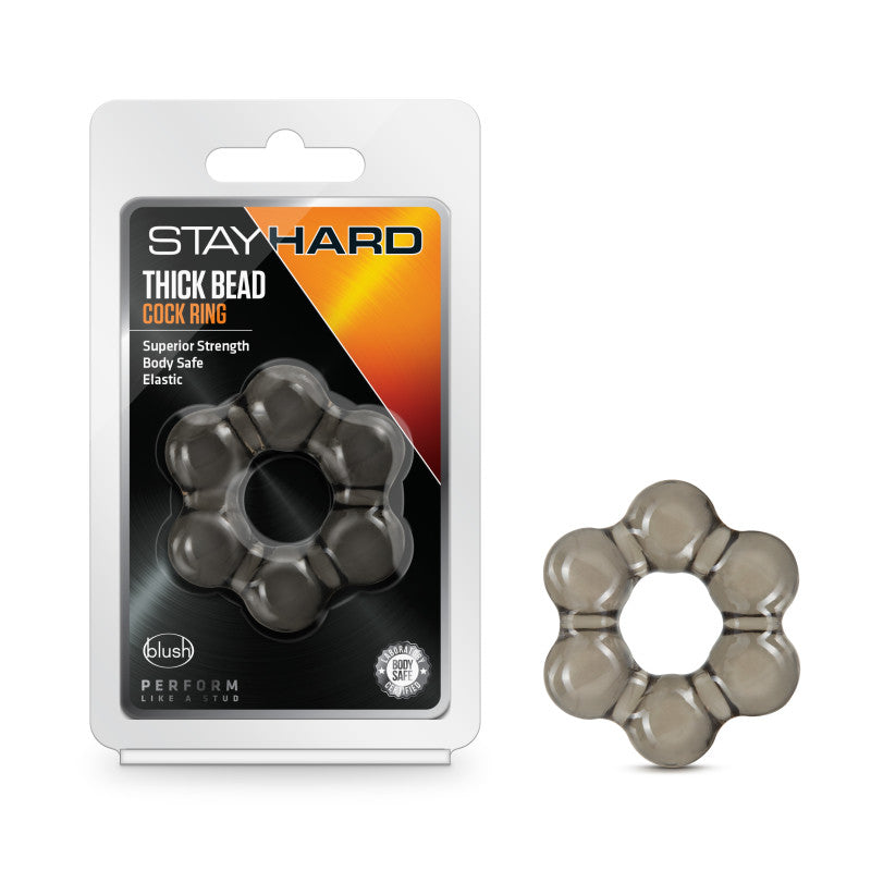 Stay Hard Thick Bead Cock Ring-(bl-00365)