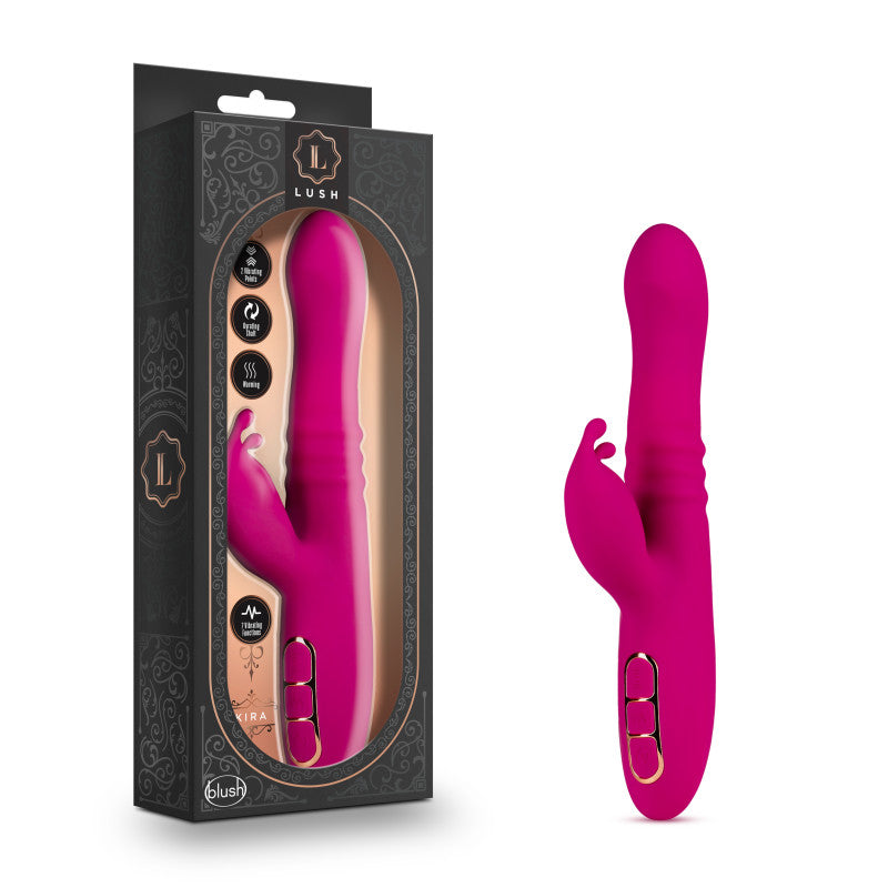 Lush Kira - Pink 24 cm USB Rechargeable Thrusting Rabbit Vibrator - Early2bed