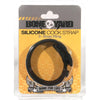 Boneyard Silicone Cock Strap Black - Black 3-Snap Adjustable Cock Ring