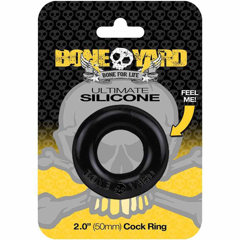 Boneyard Ultimate Silicone Ring Black - Black 50mm Cock Ring