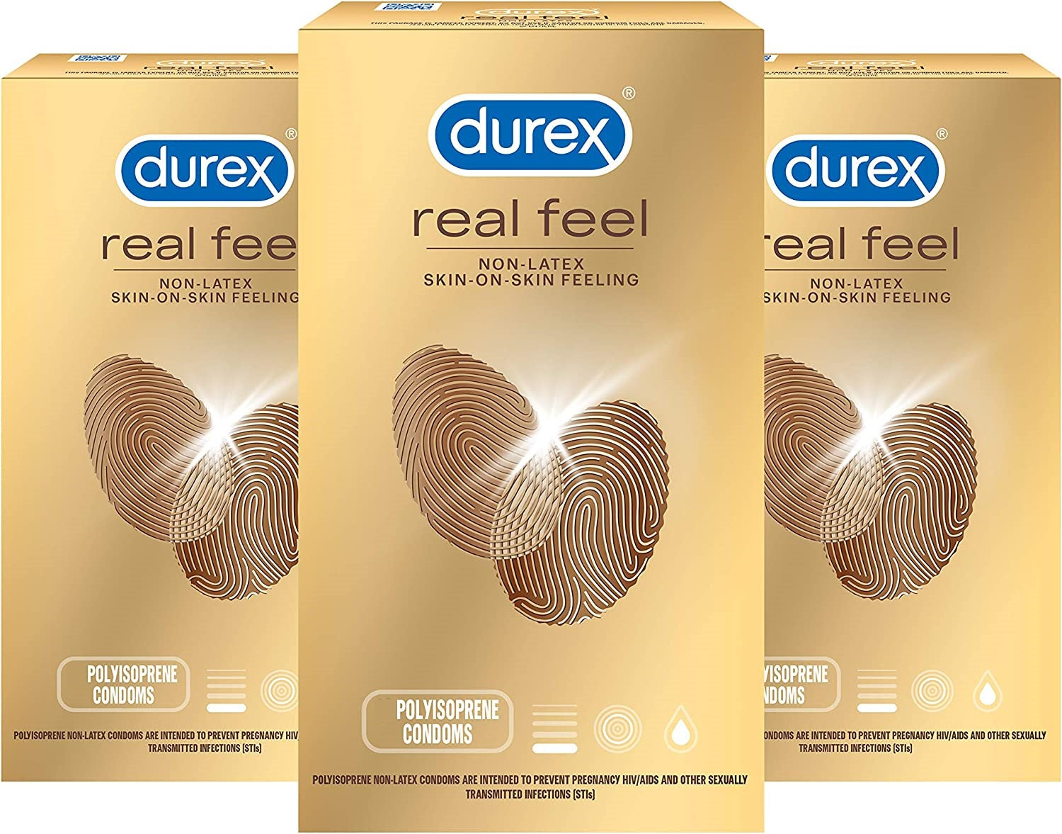 Durex Real Feel Polyisoprene Non Latex Lubricated Condoms, 6 Count (Pack of 3)