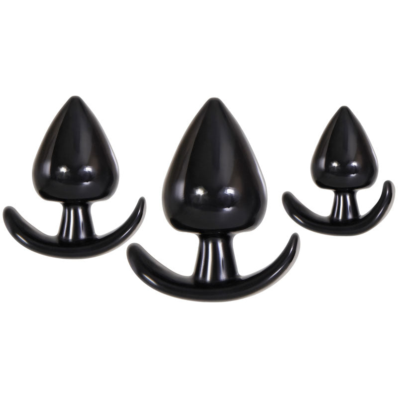 Evolved Delights - Black Butt Plugs - Set of 3 Sizes