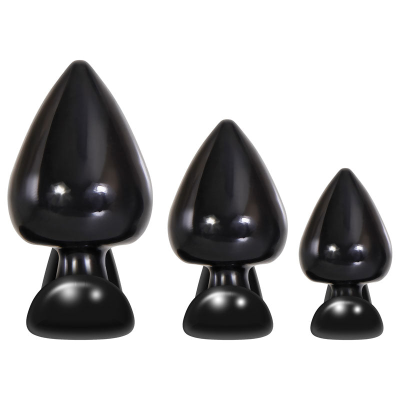 Evolved Delights - Black Butt Plugs - Set of 3 Sizes
