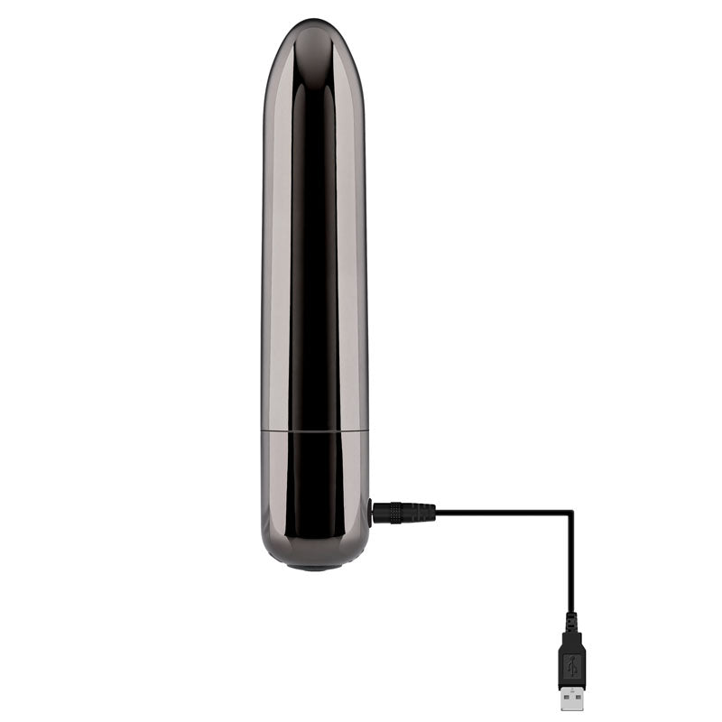 Evolved REAL SIMPLE - Black Chrome 10 cm USB Rechargeable Bullet
