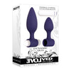 Load image into Gallery viewer, Evolved Dynamic Duo - Navy Blue Silicone Butt Plugs with USB Rechargeable Bullet