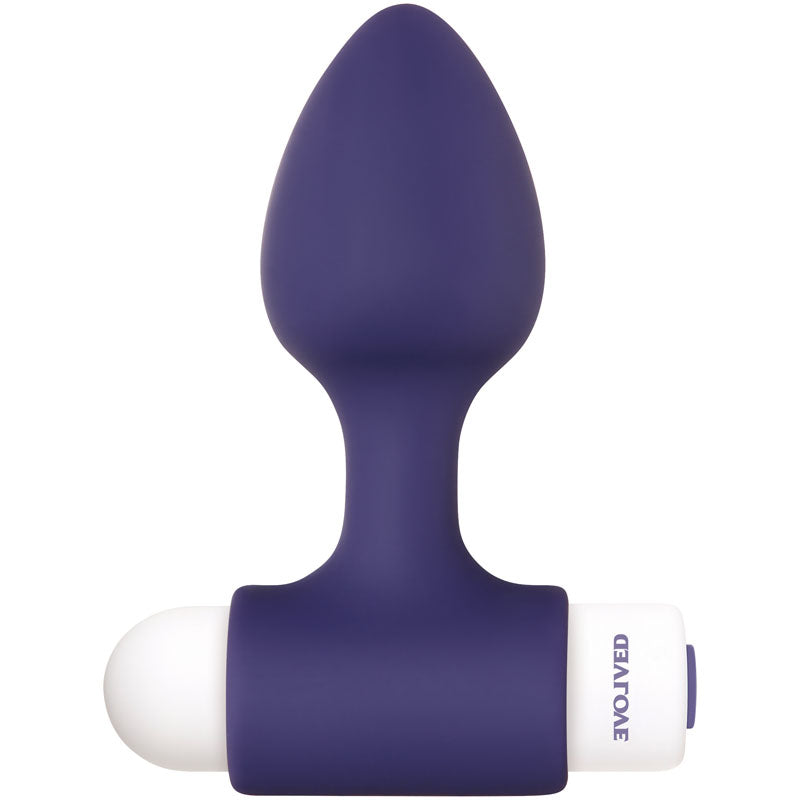 Evolved Dynamic Duo - Navy Blue Silicone Butt Plugs with USB Rechargeable Bullet