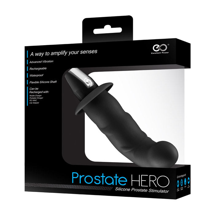 Prostate Silicone Prostate Massager Hero Small 4″ (Black)