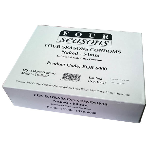 Four Seasons Naked Classic Condoms - Bulk Box of 144 - FOR6000