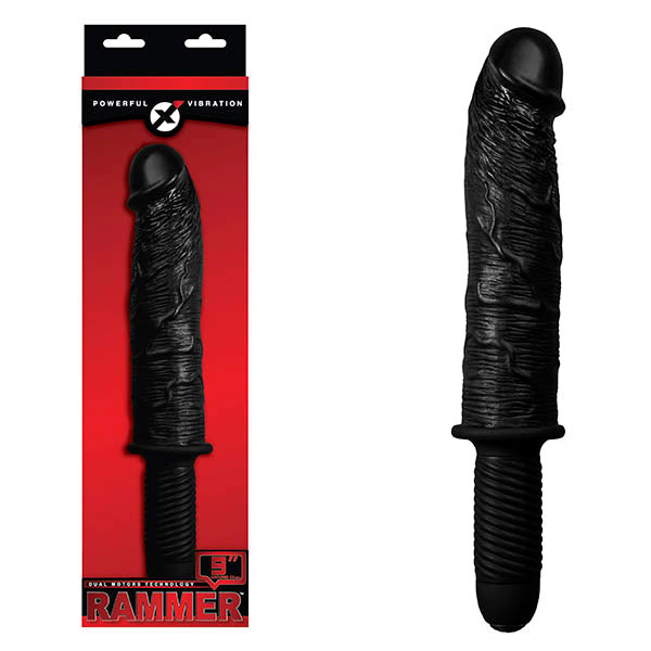 Rammer - Black 23 cm (9'') Vibrating Dong with Handle - Early2bed